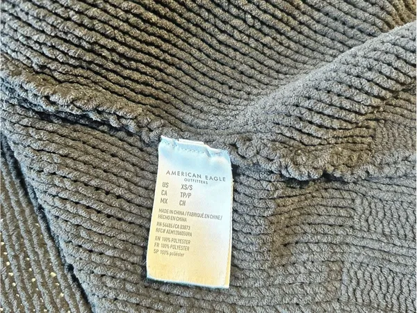 American Eagle Over sized Cozy Open-Front Women's Cardigan Sweater - Black - Image 4
