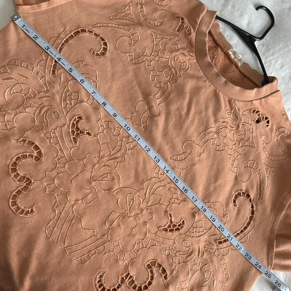 POL Women's Embroidered Design Faded Orange Brown Sweatshirt Size Large - Image 8