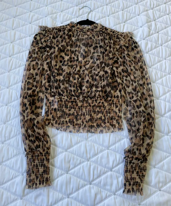 Revolve LEOPARD PRINT MESH TOP XS - Image 2
