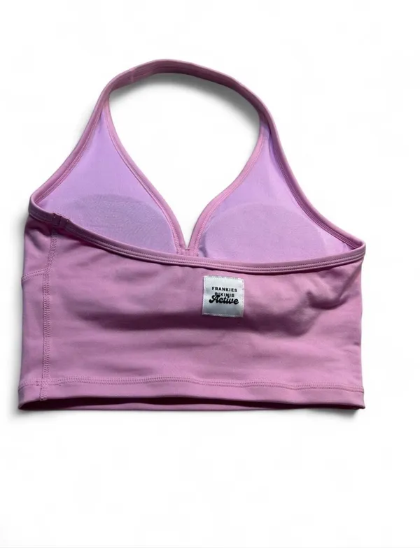 Pink Frankies Bikinis Active halter crop top in a small #activewear #halter - Image 3