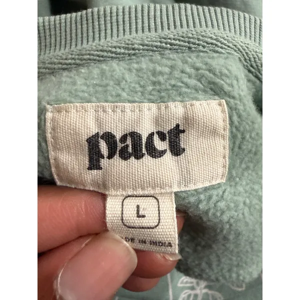 Pact Organic Cotton Herb Seed‎ Packet Graphic Sweatshirt Sage Green Womens L - Image 5