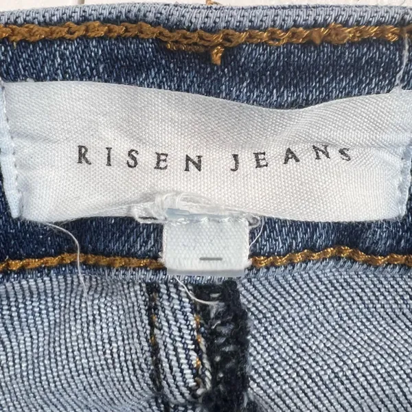 Risen High Rise Raw Hem Distressed Ankle Straight Jeans - Image 4