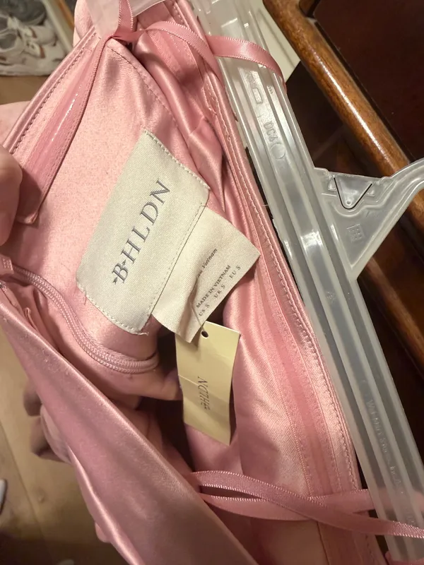 NWT Anthropologie BHLDN Selena Strapless Stretch Satin Midi Dress in Rose Pink - Image 8