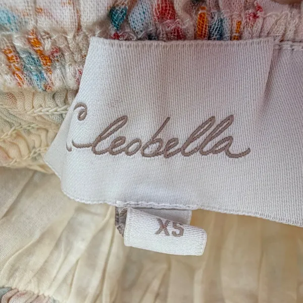 Cleobella‎ Dallas Floral Print Mini Dress Womens XS Cream Boho Feminine Coquette - Image 10