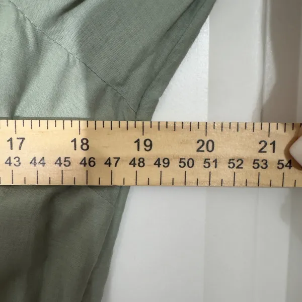 3271 | Lucky Brand Embroidered Tiered Midi Dress Sage Green Cotton Women L - Image 6