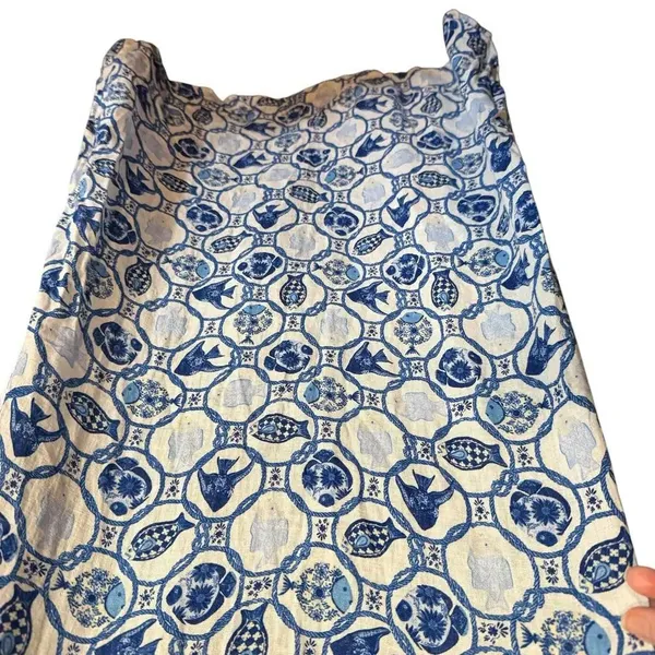 Isaac Mizrahi New York Linen Blend Maxi Dress NWT Blue White - Image 4