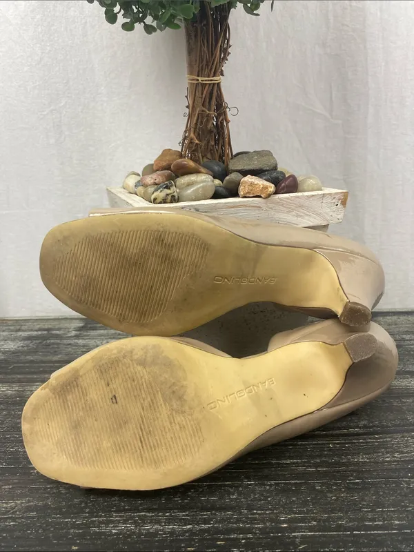 Bandolino Tan Nude Slip On Kitten Heel Square Toe Shoes 7 - Image 4