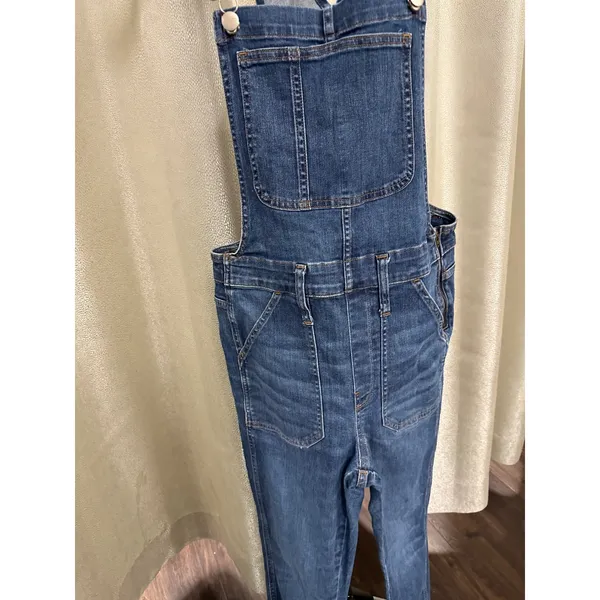 Madewell Raw-Hem Denim Overalls in Medium Wash – Size‎ Medium - Image 2