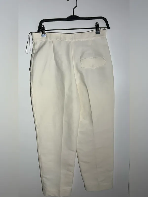 Zara Cream Straight-Leg Ankle Trousers - Image 7