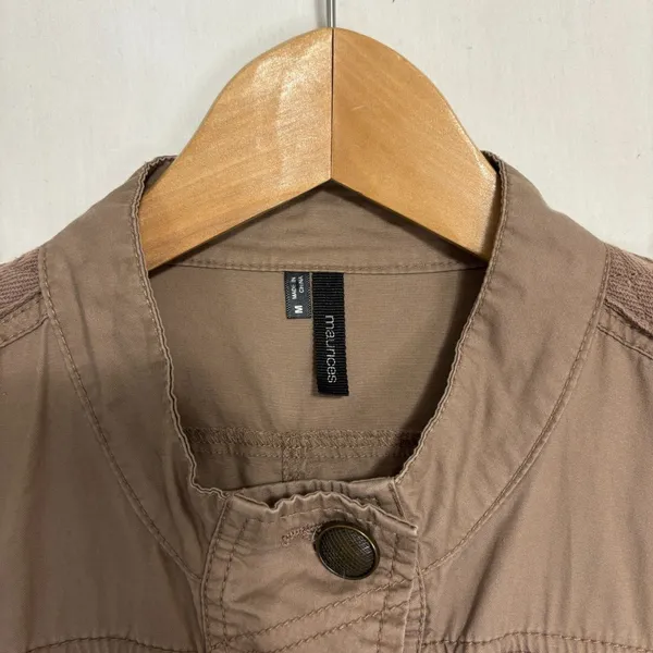 Maurice's Utility Military Jacket Brown/Beige Womens M‎ Lightweight - Image 5