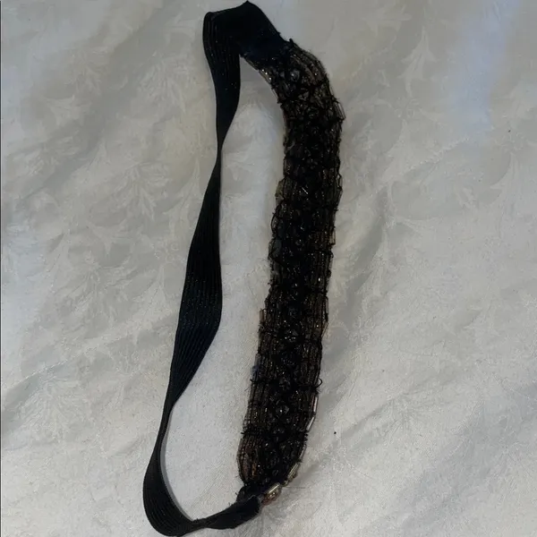 Elegant Beaded Headband - Black and Brown - Image 6
