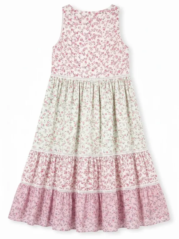 LoveShackFancy for Target Camille Babydoll Dress XS Pink Floral Lace Tiered - Image 3