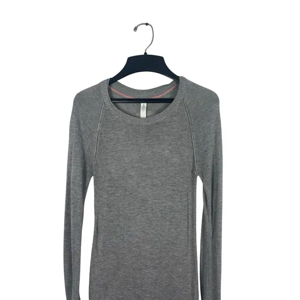 Lululemon Cashmere Blend Sweater Tunic Gray Size 2 Lightweight Thumbholes - Image 3