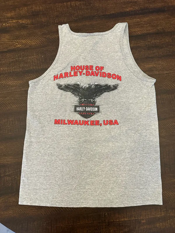 2004 Harley Davidson Men’s Tank Top-Milwaukee-Size Medium - Image 8