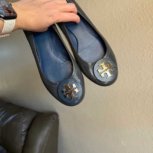 Tory Burch Reva Tumbled Patent Leather Flats - Image 8