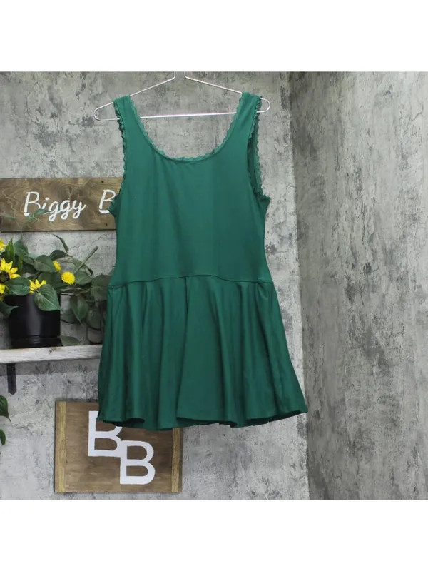 NWT Wild Fable Lace Drop Waist Mini Skater Dress with Built-In Briefs Green L - Image 3