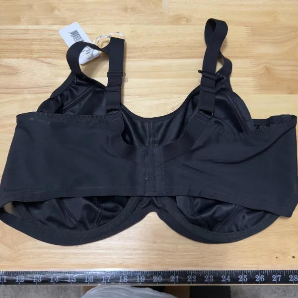 NEW‎ Elomi Women Energise Bra 44G Black Minimizer Mesh Satin Sports - Image 5