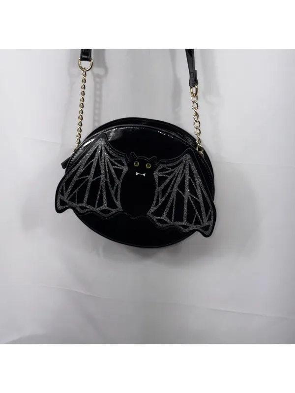 Betsey Johnson Black Bat Crossbody Purse Halloween Goth - Image 2