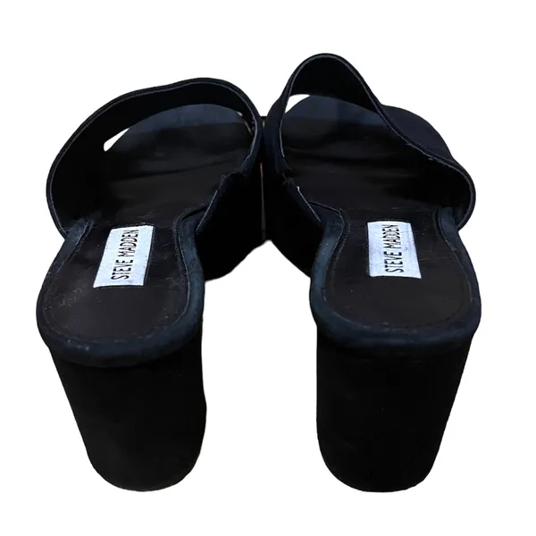 Steve Madden chunky platfom black suede mules - Image 4