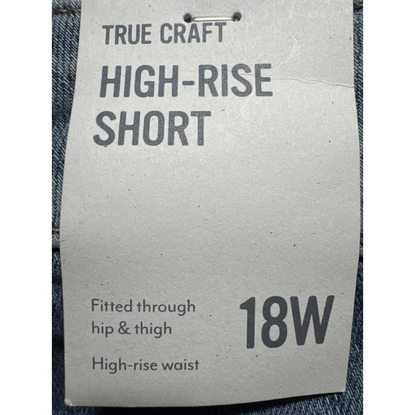 True Craft Denim‎ Shorts High-Rise Distressed Blue Wash Plus Size 18W - Image 3