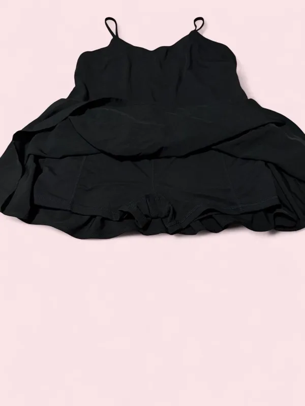 JoyLab Active Wear Black Spaghetti-Strap Mini Dress with hidden shorts - Image 3