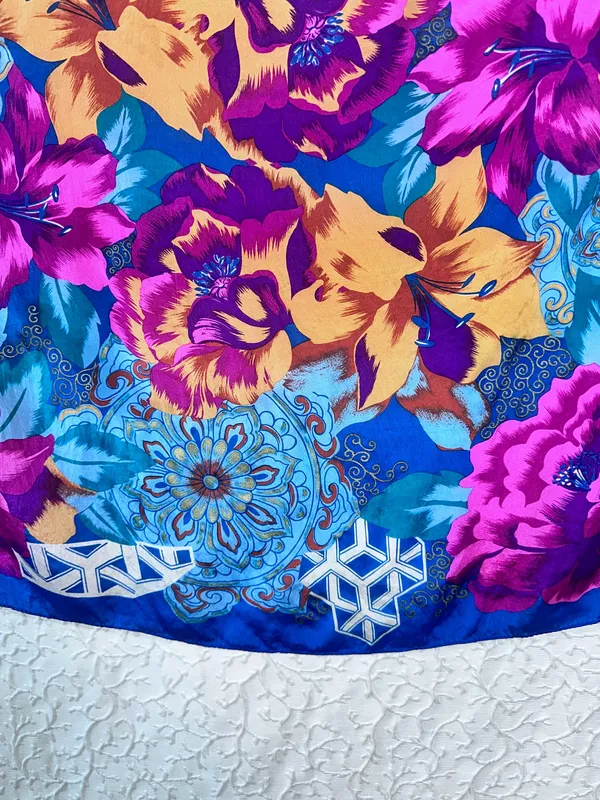 Vintage Triangle Silk Scarf 28x29 Lightweight Geometric Soft - Image 5