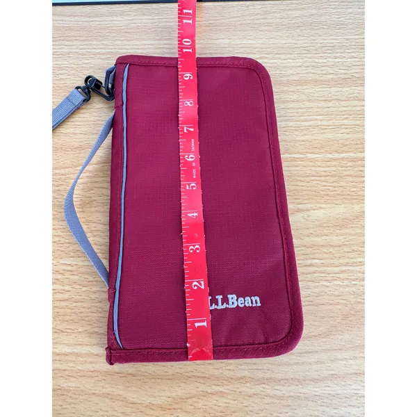 L.L. Bean travel document card holder organizer passport wallet zippered nylon - Image 7
