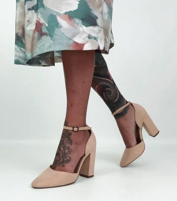 ASOS Pleasant High Block Heels in Blush Pink | Size 7 - Image 2