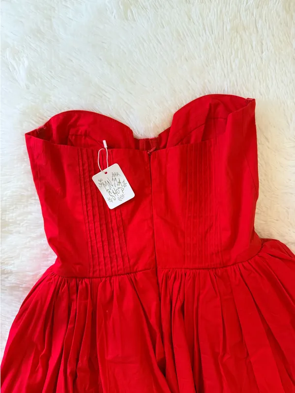 Red Corset Ballgown Style Puff Dress Size S NWT - Image 4