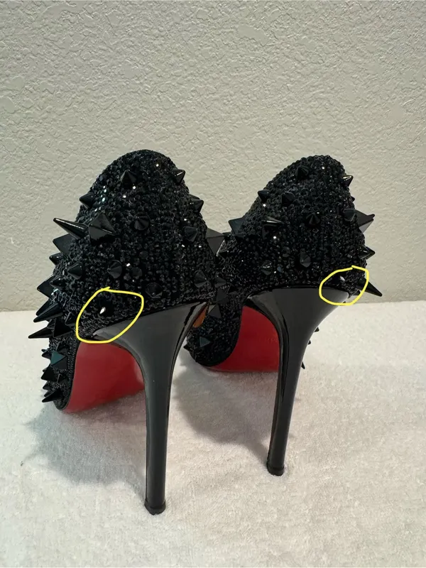Christian Louboutin Black Spike Pigalili Potpourri Strass 120 Pumps 36.5 - Image 11