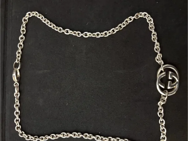 Authentic GUCCI Made In Italy 925 Sterling Silver Double Logo Necklace with Box - Image 12