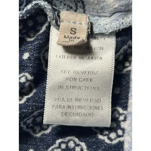 Dainty Hooligan Blue Patchwork Print Off Shoulder Crop Top‎ Boho Festival Small - Image 3