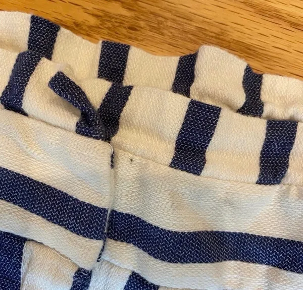 Zara High Waist White Blue Stripe Shorts S Cuff Nautical Preppy - Image 4