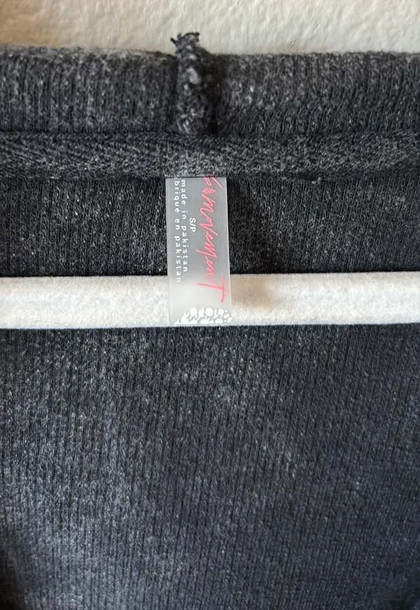 Free People Movement black criss cross cropped hooded terry sweatshirt - Image 4