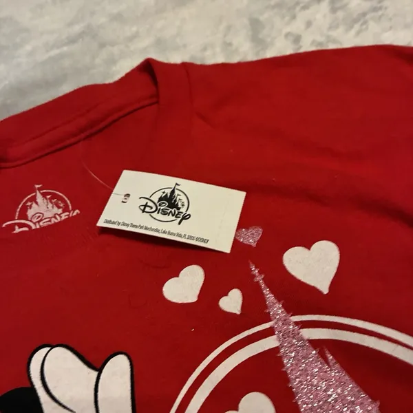 Disney Parks Walt Disney World Women's Shirt Size M Red Mickey Minnie Mouse - Image 3