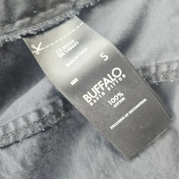 Buffalo David Bitton Utility Jacket‎ Military Drawstring Waist Black Small - Image 6
