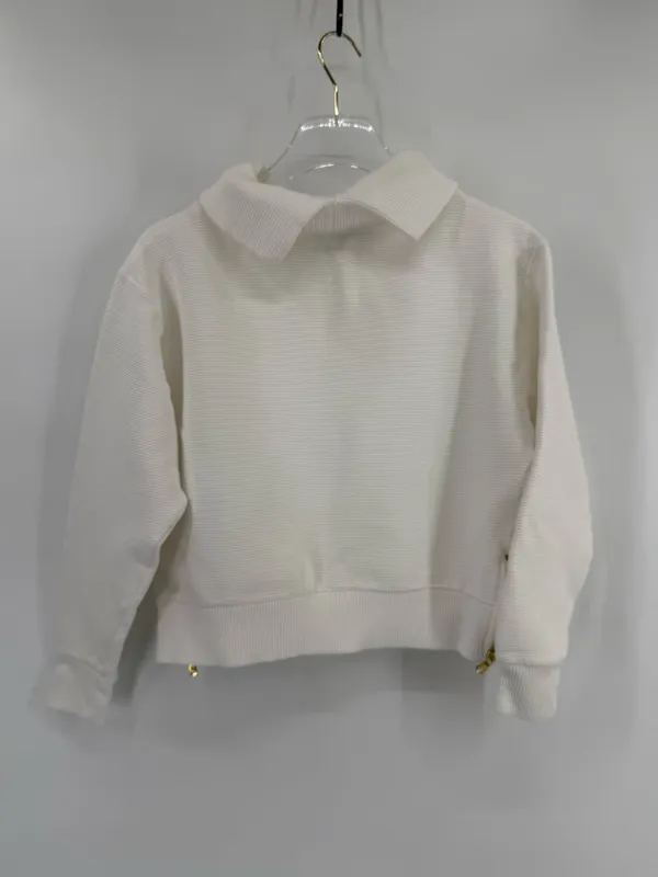 Varley “Simon” Ribbed Cotton White Sweater‎ size medium - Image 3