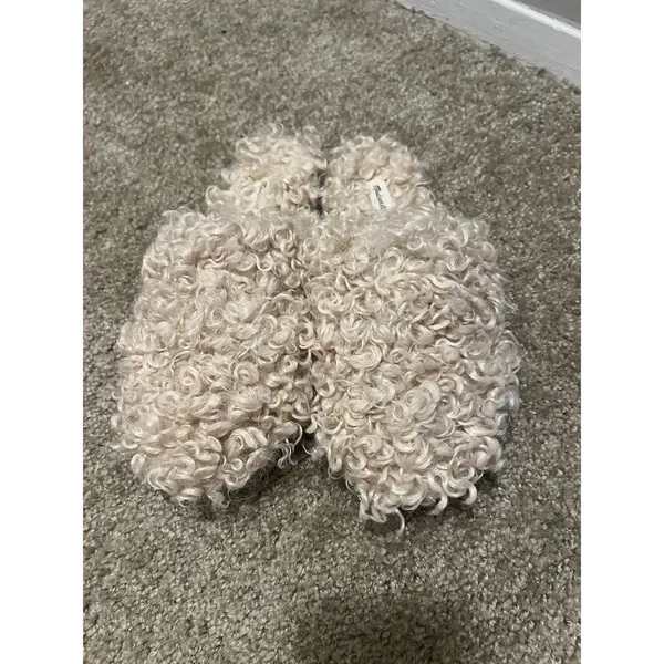 Madewell Furry Slippers Faux Fur Size 10 NWOT - Image 4