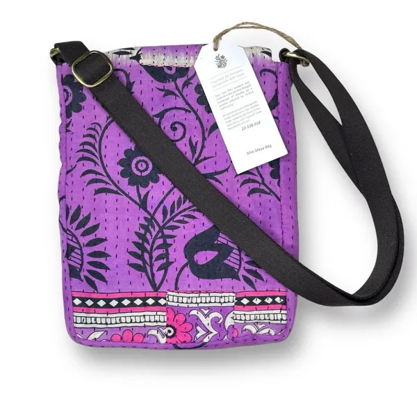New Sari Bari Crossbody Satchel Bag | Vintage‎ Sari Purse | Handmade | India - Image 2