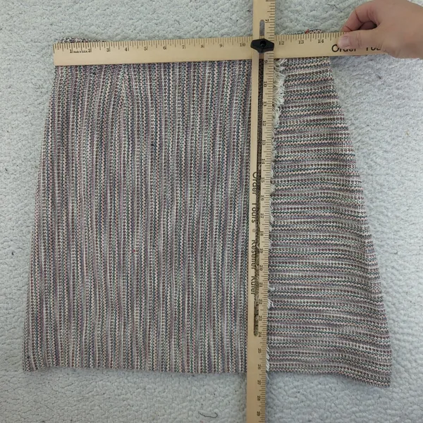 Maeve Anthropologie Tweed Mini Skirt Fringe Hem Multicolor Size 4 NWT‎ Boho - Image 6