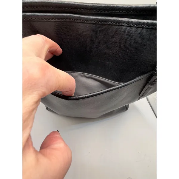 Coach Purse Black‎ Peyton Saffiano Leather Zip Top Tote Shoulder Bag Logo Charm - Image 9