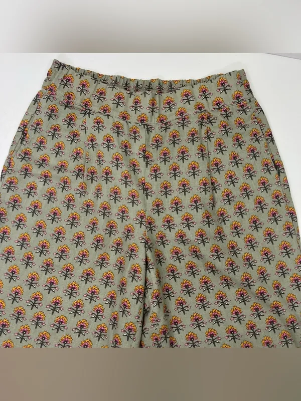 LOFT Beach Floral Linen Cotton Wide Leg Pants Large Petite LP - Image 3
