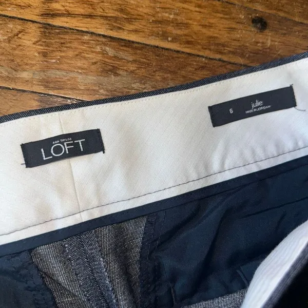Loft Julie size 8 business casual flat front gray slacks - Image 2