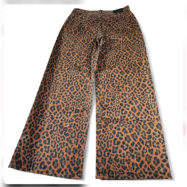 Madewell Leopard Print Low Slung Baggy Jeans NWT Size27 Sold Out Statement Jeans - Image 3