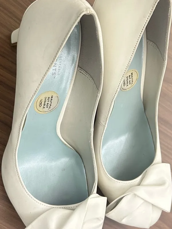 Pumps Lela Rose Ivory Bow Pump with Blue Insole 10 - Image 3