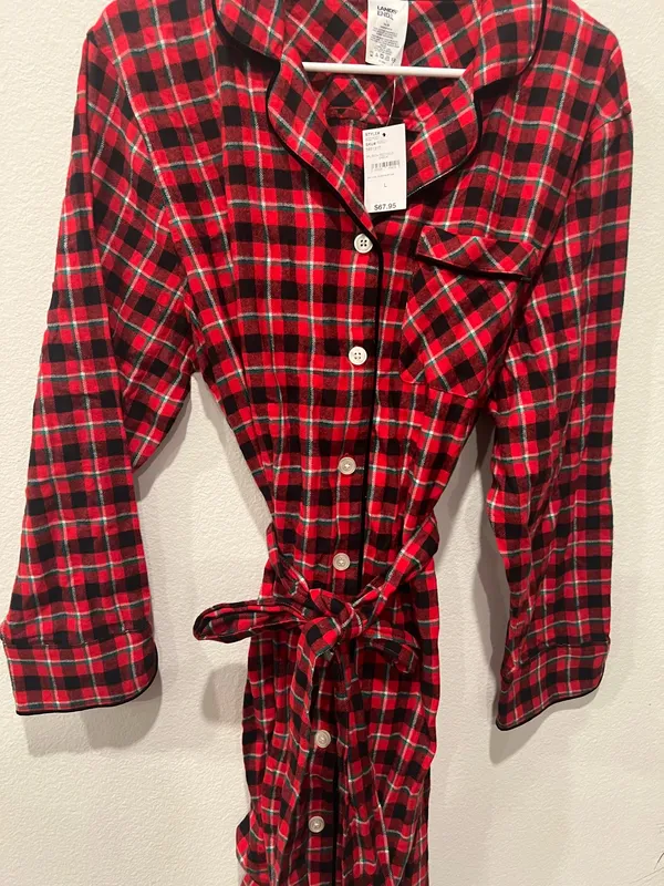 Red and Black Flannel Nightgown by Lands End - Image 2