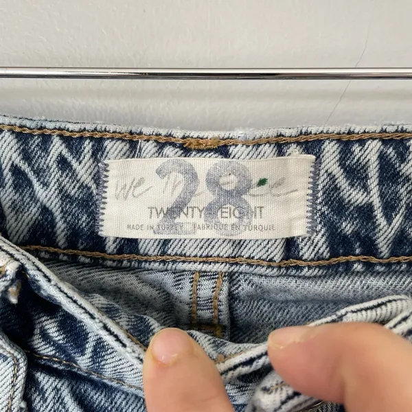 Free People We The Free Straight Leg Denim Jeans Blue Distressed Women's Size 28 - Image 10