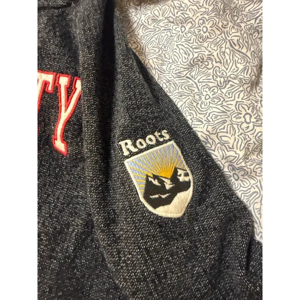 Roots Park City Full‎ Zip Hoodie Jacket Charcoal Gray Size Large Beaver - Image 3