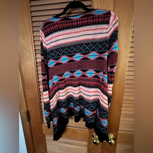 Rue 21 multicolor open front Striped Cardigan size medium - Image 2