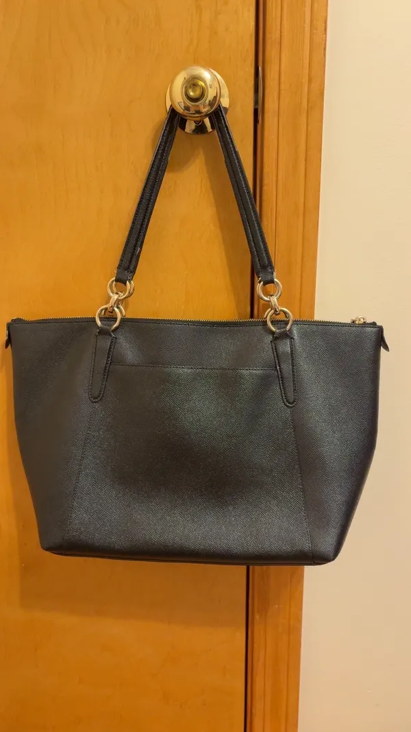 Coach Black Tote Bag with Gold Details - Image 2